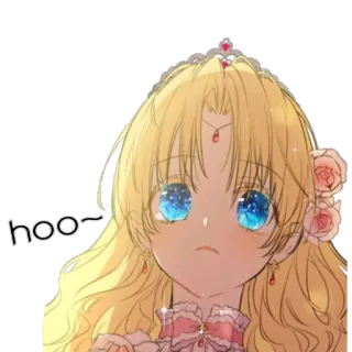 😧 hoo~ Anime, Menina, Fofa, Loira, Princesa, Brilhante whatsapp sticker