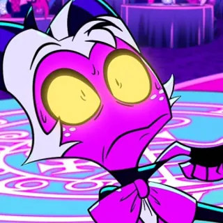 😥 Moxxie Helluva Boss demone, folletto, cartone animato, Helluva Boss, Moxxie telegram sticker