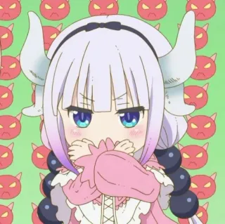 🍮 Kanna Kamui Miss Kobayashi's Dragon Maid Anime, Kanna, Kanna Kamui, Dragon, Maid, Chibi telegram sticker