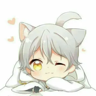 😉 Anime, Manga, Kawaii, Chibi, Orecchie da gatto, Carino, Personaggio, Arte telegram sticker
