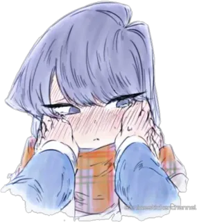 😳 Komi Shouko Komi Can't Communicate Anime, Manga, Komi kan niet communiceren, Komi Shouko, Kawaii, Leuk, Anime Meisje, Sticker whatsapp sticker