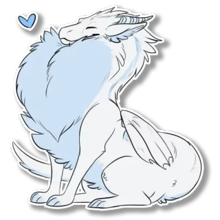 💙 dragão, fofo, fantasia, animal, desenho animado telegram sticker