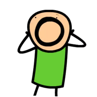 😦 火柴人, 卡通, 简单, 角色, 尖叫 whatsapp sticker