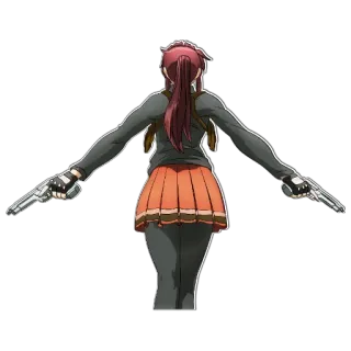 🤨 donna, armi, anime, gonna, ragazza, arma, azione telegram sticker