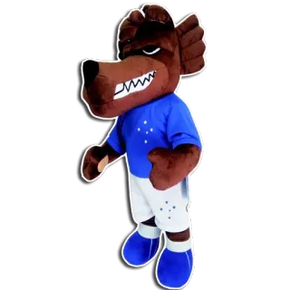 ⚽ maskot, Cruzeiro, serigala, olahraga, sepak bola, hewan, kartun telegram sticker