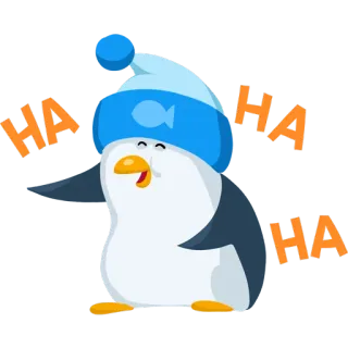 😂 HA HA HA pinguino, ridere, cartone animato, divertente, ah ah whatsapp sticker