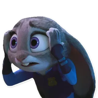 😰 Judy Hopps Zootopia police, lapin, dessin animé, Disney, triste whatsapp sticker