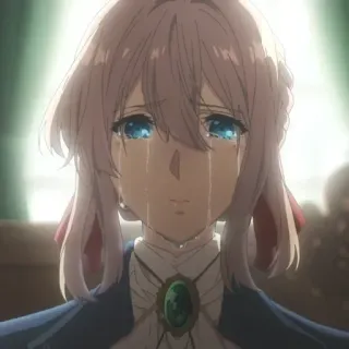 ✨ Violet Evergarden anime, piangere, triste, emozionale, personaggio, violet evergarden telegram sticker