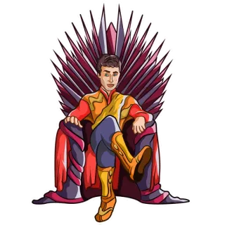 👑 Game of Thrones บัลลังก์, กษัตริย์, มงกุฎ, แฟนตาซี, เกมออฟโทรนส์, ตัวละคร, นั่ง whatsapp sticker