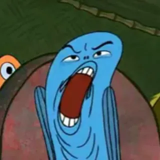 😵 cartoon, angry, fish, spongebob telegram sticker