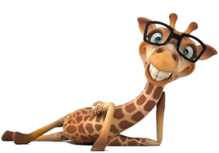 🤠 Giraffe, Brille, Cartoon, Tier, Süß, Lustig telegram sticker
