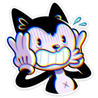 😱 Мультик, Кот, Оскорбительный жест, Смешные, Стикер telegram sticker