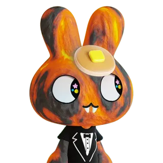 🐰 coelho, panqueca, smoking, desenho animado, animal, personagem, fofo telegram sticker