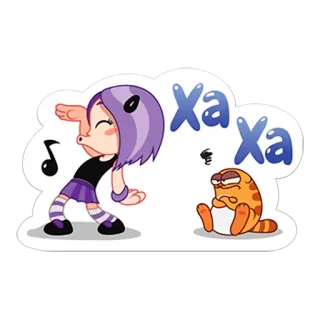 😆 Xa Xa Kartun, Karakter, Lucu, Animasi, Menari, Kesal telegram sticker