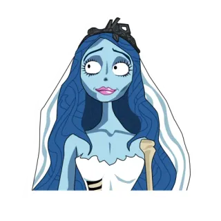 😈 Emily Corpse Bride 艾米丽, 僵尸新娘, 蒂姆·伯顿, 动画, 电影, 新娘, 骷髅 whatsapp sticker