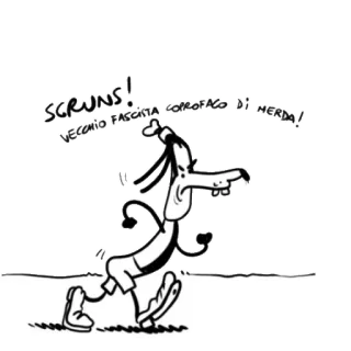 😤 SGRUNS! VECCHIO FASCITA COPROFACO DI MERDA! Desenho animado, Insulto, Fascista, Ofensivo, Italiano telegram sticker