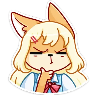 🤔 アニメ, 狐娘, ステッカー, 可愛い, 漫画, ちび whatsapp sticker