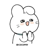 👏 konijn, konijntje, schattig, dier, cartoon, kawaii telegram sticker