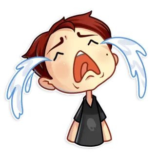 😭 piangere, triste, cartone animato, emozione, lacrime telegram sticker