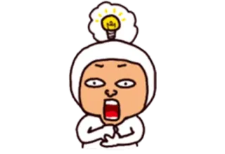 😐 kreskówka, żarówka, pomysł, wyraz, niespodzianka telegram sticker