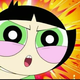 🎀 Buttercup The Powerpuff Girls Kartun, The Powerpuff Girls, Buttercup, Marah, Karakter kartun telegram sticker