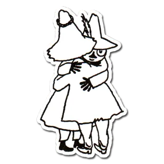 👨 Moomin Mumin, abrazo, dibujos animados, amistad telegram sticker