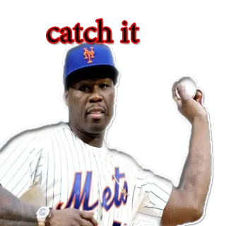 ⚾️ 50 Cent catch it 50 Cent, Honkbal, Mets, Vangen, Beroemdheid, Atleet telegram sticker