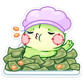 💰 dinheiro, desenho animado, riqueza, rico, fofo, sucesso telegram sticker