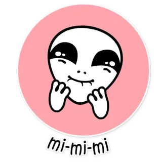 ☺️ mi-mi-mi alien, cute, cartoon, sticker, pink, kawaii telegram sticker