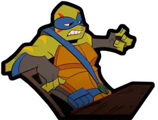 😒 Leonardo Rise of the Teenage Mutant Ninja Turtles เลโอนาร์โด, TMNT, นินจาเต่า, Rise of the Teenage Mutant Ninja Turtles, การ์ตูน, อนิเมชั่น, เต่า telegram sticker