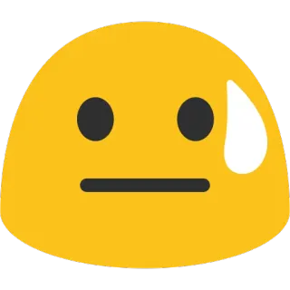😥 emoji, sweat, worried, anxious, yellow, face, expression telegram sticker