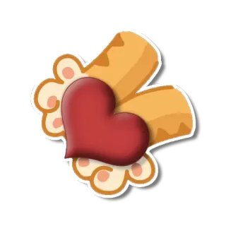 ❤️ corazón, amor, pata, animal, lindo telegram sticker