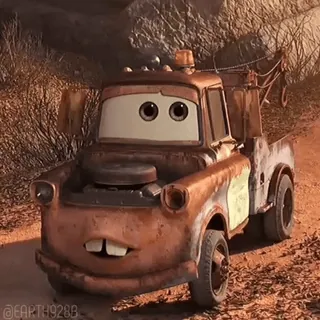😃 Mater Cars @EARTH9288 Martin (Cars), Film Cars, Disney Pixar, Personnage de dessin animé, animé, camion, véhicule telegram sticker