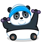 🏋️‍♂️ แพนด้า, การ์ตูน, สัตว์, สติกเกอร์, น่ารัก telegram sticker