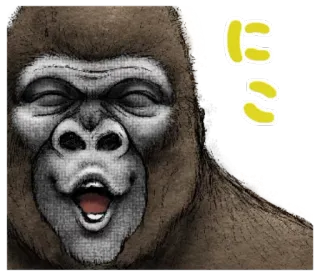 😲 にっこり Gorila, Animal, Feliz, Japonês, Texto, Sorrindo telegram sticker
