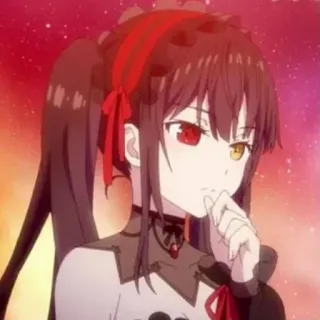 🤔 Kurumi Tokisaki Date A Live อนิเมะ, ผู้หญิง, ตัวละคร, Date A Live, คุรุมิ โทคิซากิ whatsapp sticker