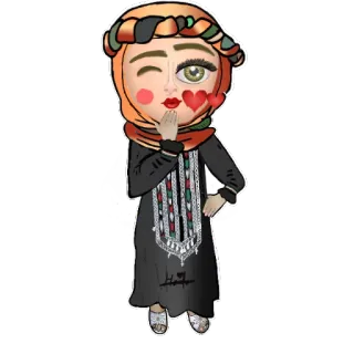 😘 Bitmoji, kartun, wanita, ciuman, emoji telegram sticker