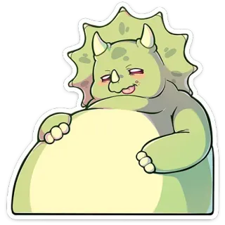 😋 공룡, 만화, 귀여운, 트리케라톱스, 스티커, 웃긴, 만화책 telegram sticker