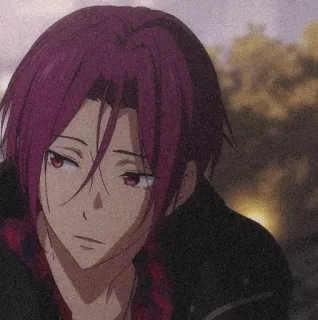 🖤 Rin Matsuoka Free! anime, Rin Matsuoka, Free!, pływanie, rude włosy, animacja, postać telegram sticker