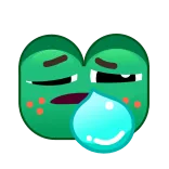 😪 śpiący, zmęczony, zielony, kreskówka, ślina, śpi telegram sticker