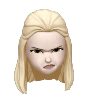 🚹 絵文字, 怒り, 顔, 金髪, アバター, しかめっ面 whatsapp sticker