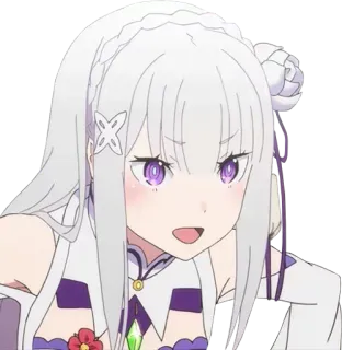 😗 Emilia Re:Zero − Starting Life in Another World Anime, Emilia, Re:Zero, Fantasy, Waifu whatsapp sticker