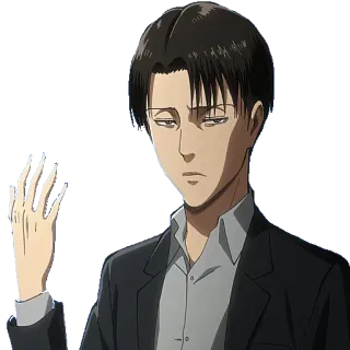 🙋‍♀️ Levi Ackerman Attack on Titan アニメ, マンガ, リヴァイ・アッカーマン, 進撃の巨人, キャラクター, シリアス, 潔癖症, 兵長, 進撃 telegram sticker