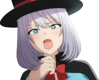 😨 Anime, Kobieta, Kapelusz, Dziewczyna, Peleryna, Magia telegram sticker
