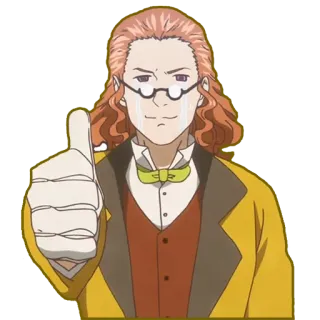 👍 pollice in su, anime, manga, cartone animato, personaggio, illustrazione telegram sticker
