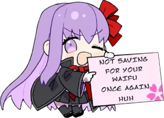 🤬 NOT SAVING
FOR YOUR
WAIFU
ONCE AGAIN
HUH Anime, Chibi, Waifu, Gaming, Mignon telegram sticker