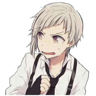 😟 Anime, Junge, Porträt, Verärgert, Charakter, Cartoon telegram sticker