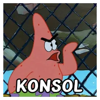 😈 Patrick Star SpongeBob SquarePants KONSOL Патрик Стар, Губка Боб Квадратные Штаны, Мультфильм, Смешной, Злой, Консоль telegram sticker