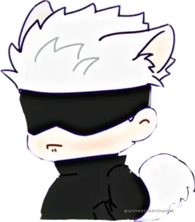 😒 Gojo Satoru Jujutsu Kaisen Anime, Personnage, Fanart, Sticker, Jujutsu Kaisen, Gojo Satoru, Oreilles de chat telegram sticker