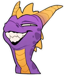 😄 Spyro Spyro, drago, videogioco, viola, cartone animato, personaggio whatsapp sticker